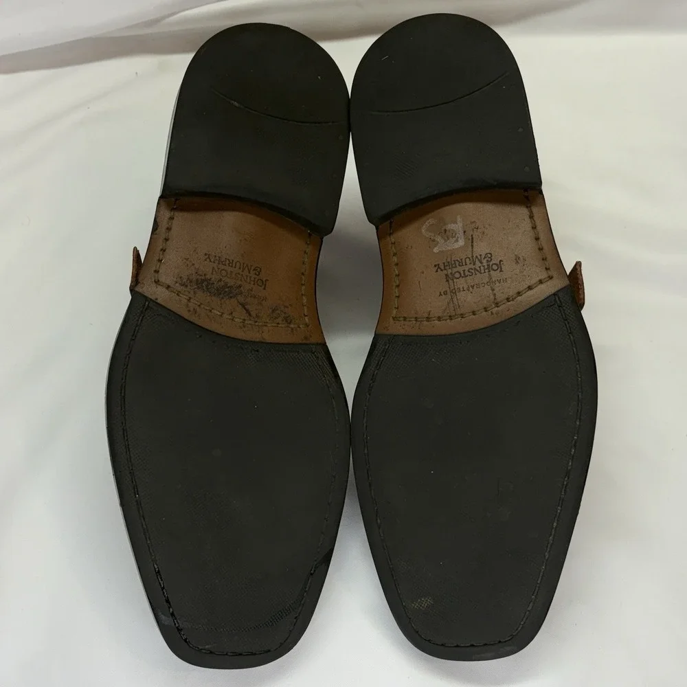 Vintage Johnston & Murphy Monkstrap Dress Shoes Mens US 9 M Brown Made In Italy